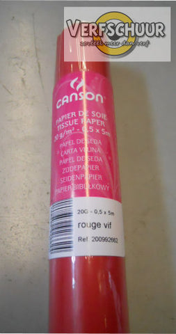 Canson zijdepapier felrood 20g 0.5x5m 200992662