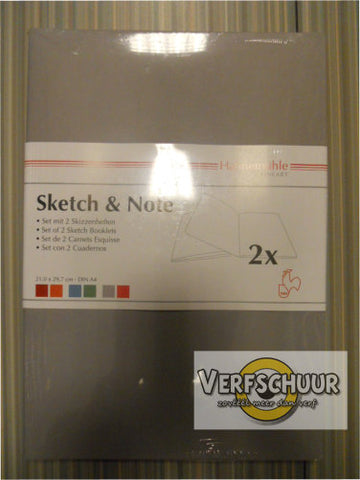 Hahnemühle Sketchbook grijs/rose A4 125gr 2x20vel 10628892