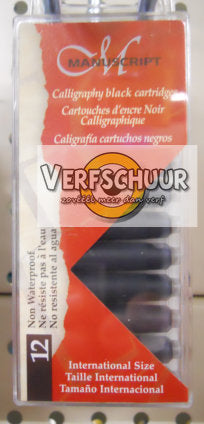 Manuscript Cartridges Calligraphy Black 12st MC0461CB