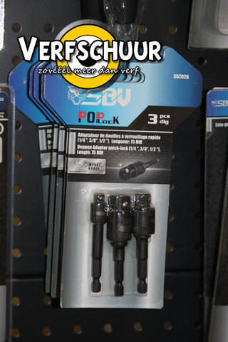 SBV Doppen adapter quick-lock (1/4", 3/8", 1/2") 3dlg 52026
