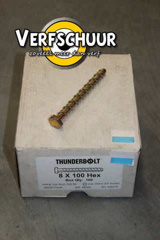 Thunderbolt 6-kant M8x75mm 100 stuks 608075