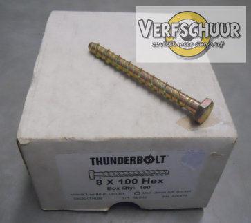 Thunderbolt 6-kant M8x100mm 100 stuks 608100