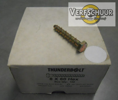 Thunderbolt 6-kant M8x60mm 100 stuks 608060