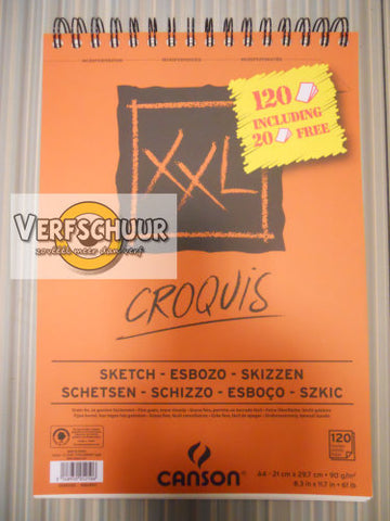 Canson xl Croquis/Schetsen spiraal 90g/m² a4 120st C200787103